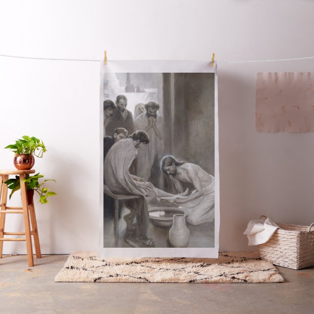 Albert Edelfelt - Jesus Washing Feet of Disciples Fabric (In Situ)