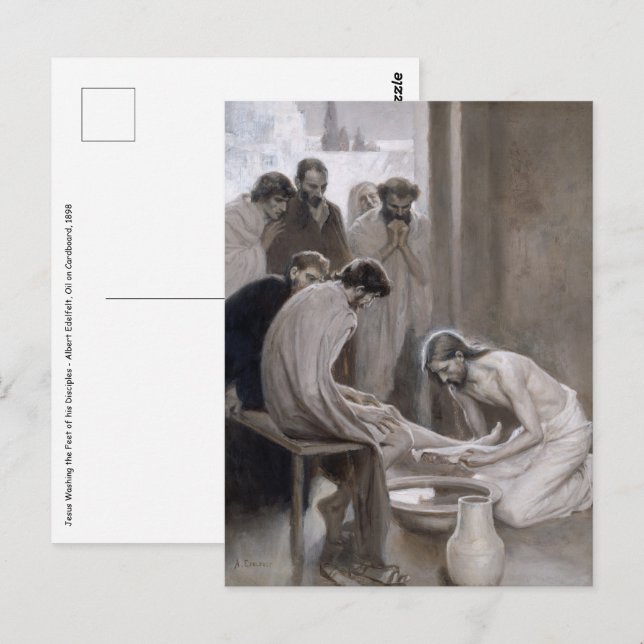 Albert Edelfelt - Jesus Washing Feet of Disciples Postcard (Front/Back)
