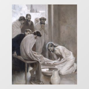 Albert Edelfelt - Jesus Washing Feet of Disciples Window Cling
