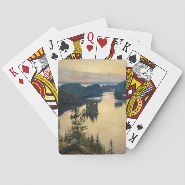 Albert Edelfelt - Kaukola Ridge at Sunset Playing Cards (Back)