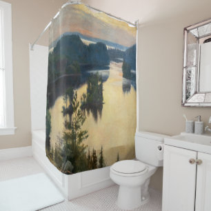Albert Edelfelt - Kaukola Ridge at Sunset Shower Curtain