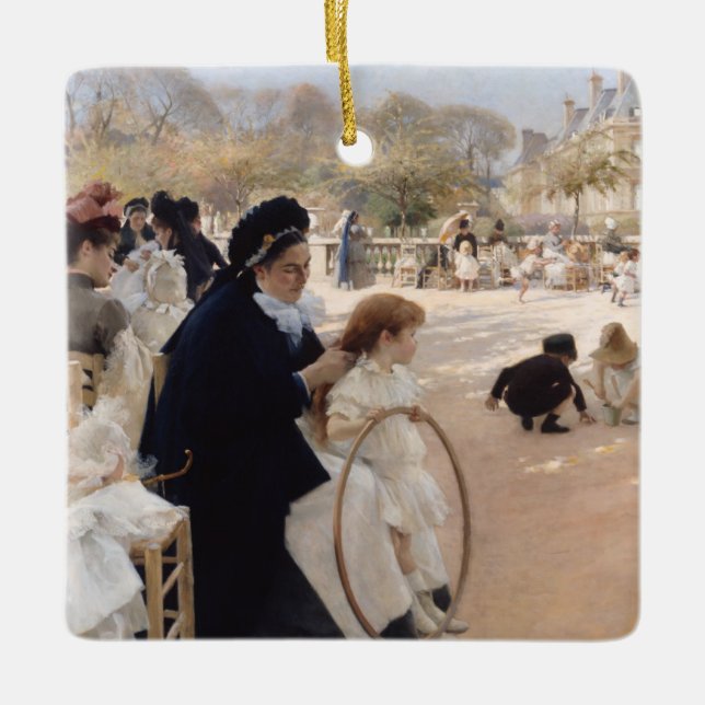 Albert Edelfelt - Luxembourg Gardens, Paris Ceramic Ornament (Front)
