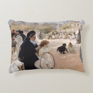 Albert Edelfelt - Luxembourg Gardens, Paris Decorative Cushion