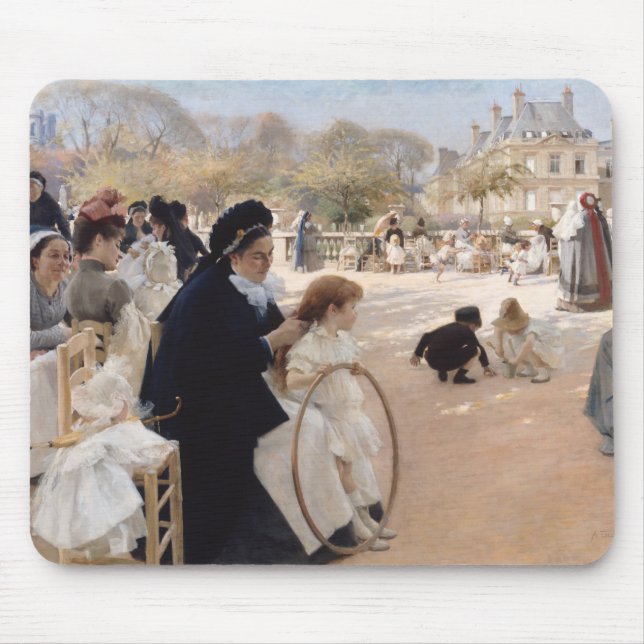 Albert Edelfelt - Luxembourg Gardens, Paris Mouse Mat (Front)