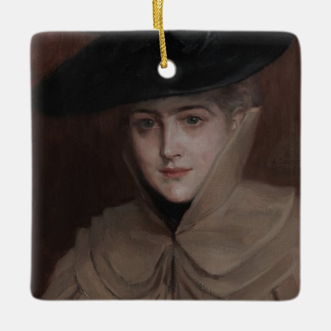 Albert Edelfelt - Portrait of a Young Woman Ceramic Ornament (Front)