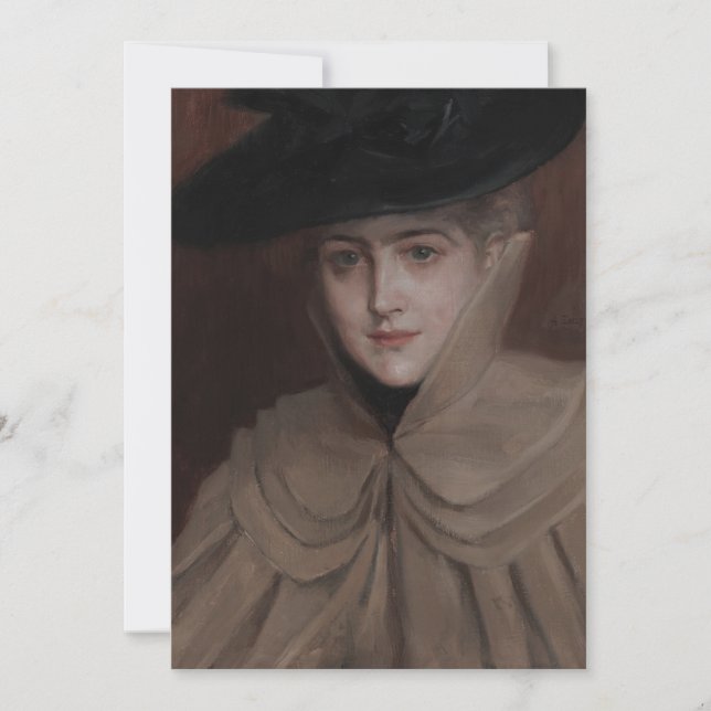 Albert Edelfelt - Portrait of a Young Woman Invitation (Front)