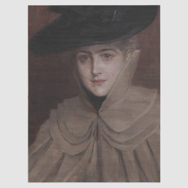 Albert Edelfelt - Portrait of a Young Woman Tissue Paper (Creator Uploaded)