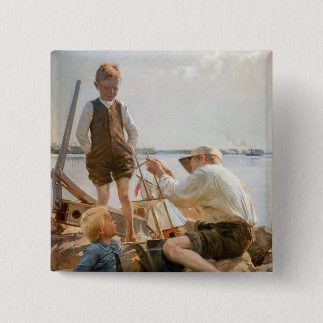 Albert Edelfelt - Shipbuilders 15 Cm Square Badge (Front)