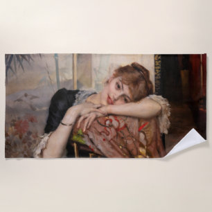 Albert Edelfelt - The Parisienne / Virginie Beach Towel