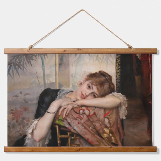 Albert Edelfelt - The Parisienne / Virginie Hanging Tapestry (Front)