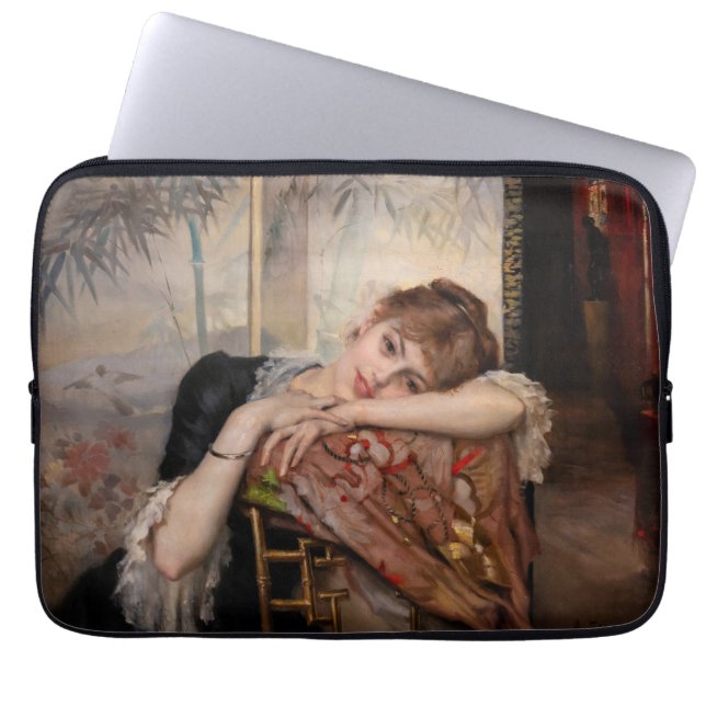 Albert Edelfelt - The Parisienne / Virginie Laptop Sleeve (Front)