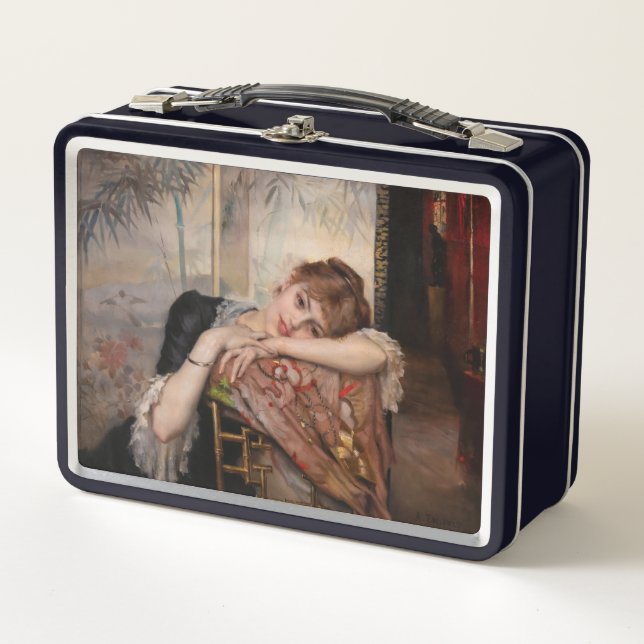 Albert Edelfelt - The Parisienne / Virginie Metal Lunch Box (Front)