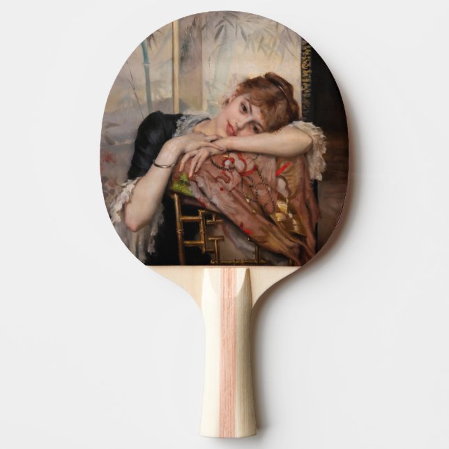 Albert Edelfelt - The Parisienne / Virginie Ping Pong Paddle (Front)