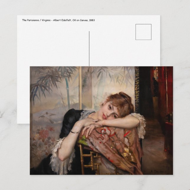 Albert Edelfelt - The Parisienne / Virginie Postcard (Front/Back)