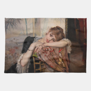 Albert Edelfelt - The Parisienne / Virginie Tea Towel