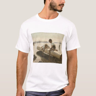 Albert Edelfelt - Two Boys on a Log T-Shirt