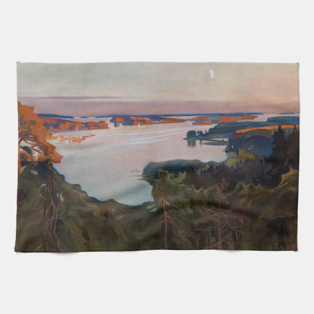 Albert Edelfelt - View over Haikko Tea Towel (Horizontal)