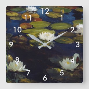 Albert Edelfelt - Water Lilies, Study Square Wall Clock