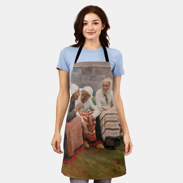 Albert Edelfelt - Women Outside the Church Apron (Worn)