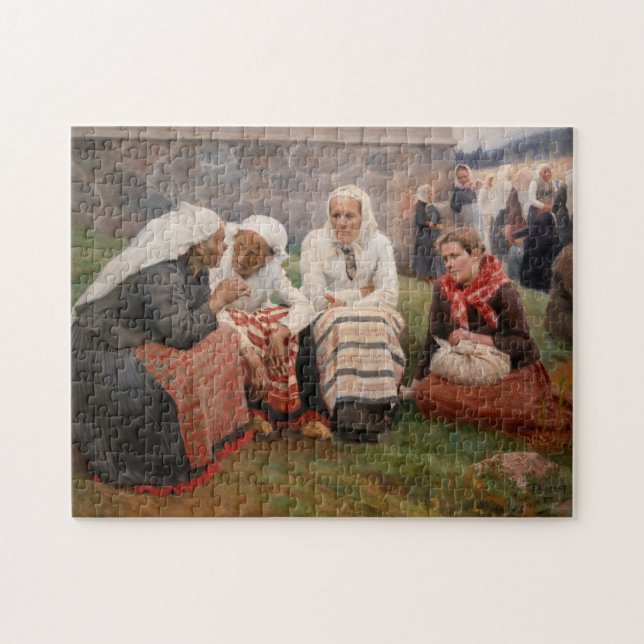 Albert Edelfelt - Women Outside the Church Jigsaw Puzzle (Horizontal)