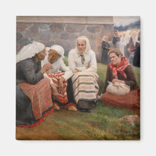 Albert Edelfelt - Women Outside the Church Magnet