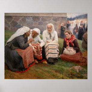 Albert Edelfelt - Women Outside the Church Poster