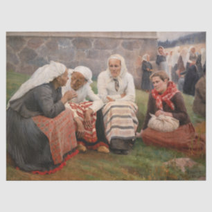 Albert Edelfelt - Women Outside the Church Tissue Paper