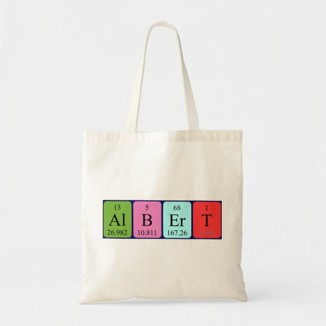 Albert periodic table name tote bag (Front)
