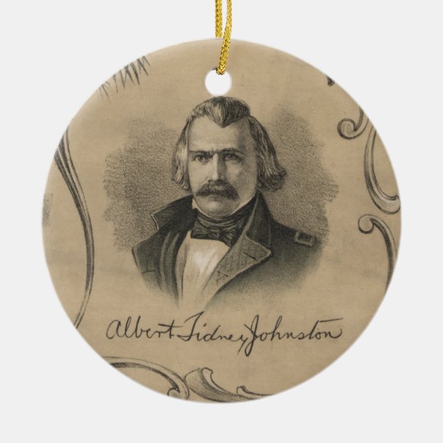 Albert Sidney Johnston Ceramic Tree Decoration (Front)