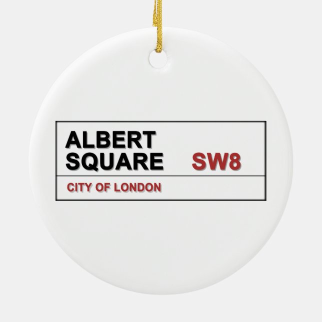 Albert Square London England Ceramic Tree Decoration (Back)