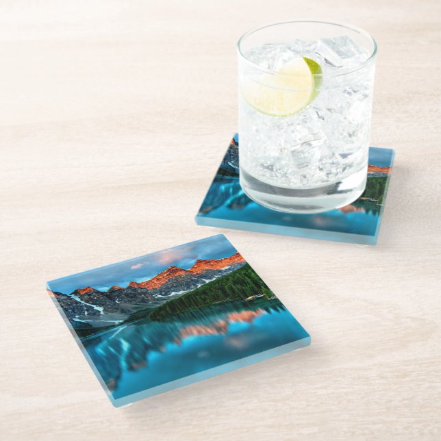 Alberta, Canada scenic photograph Glass Coaster (Angled)