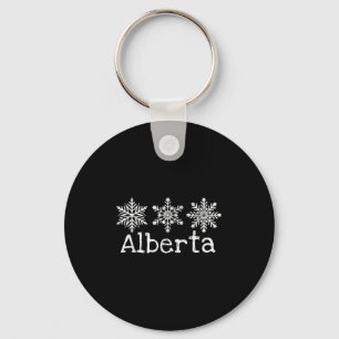 Alberta Canada Ski Skier Skiing Winter Snowflakes Key Ring