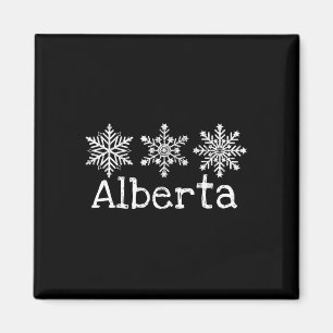 Alberta Canada Ski Skier Skiing Winter Snowflakes Magnet