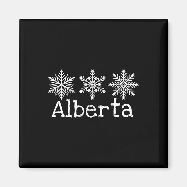 Alberta Canada Ski Skier Skiing Winter Snowflakes  Magnet (Front)