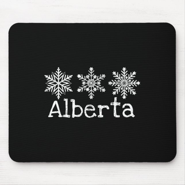 Alberta Canada Ski Skier Skiing Winter Snowflakes  Mouse Mat (Front)