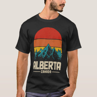 Alberta Canada Vintage Mountains Hiking Nature Can T-Shirt