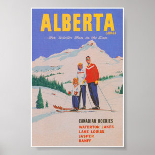 Alberta Canada Vintage Ski Poster