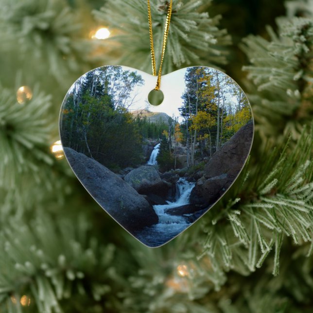 Alberta Falls at Sunrise at Rocky Mountains Ceramic Tree Decoration (Tree)