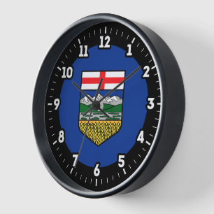 Alberta Flag Graphic Dial Clock
