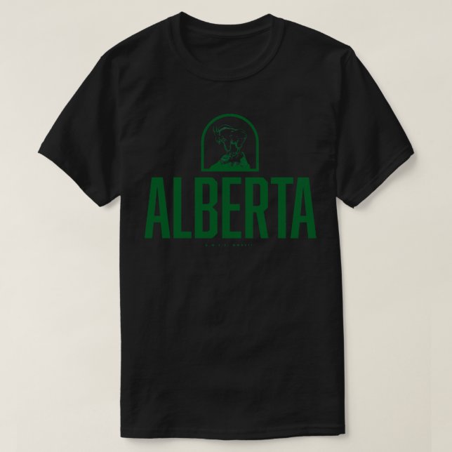 Alberta Mountain Goat Green T-Shirt (Design Front)