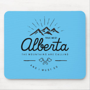 Alberta Mountains are Calling I Must Go Monotone Mouse Mat