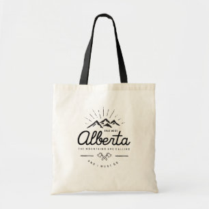 Alberta Mountains are Calling I Must Go Monotone Tote Bag