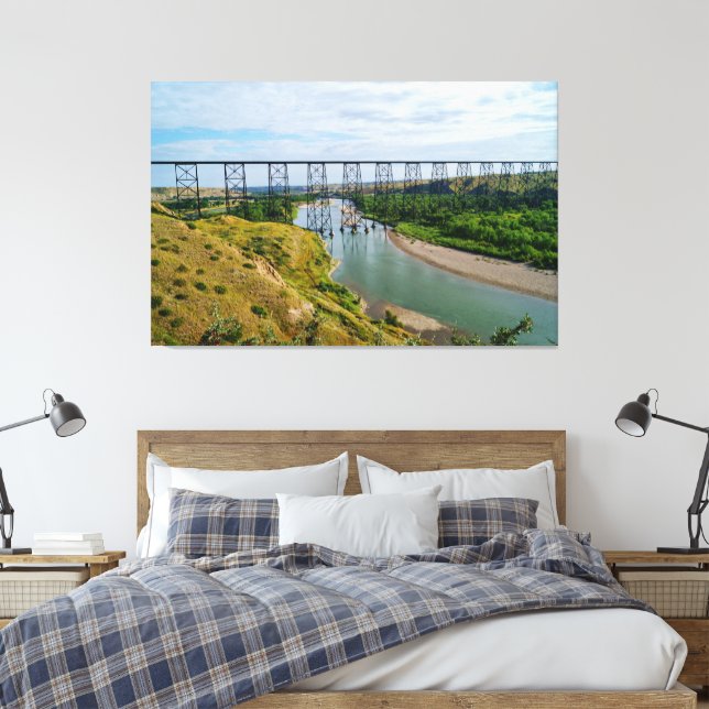 Alberta Railway Icon Canvas Print (Insitu(Bedroom))