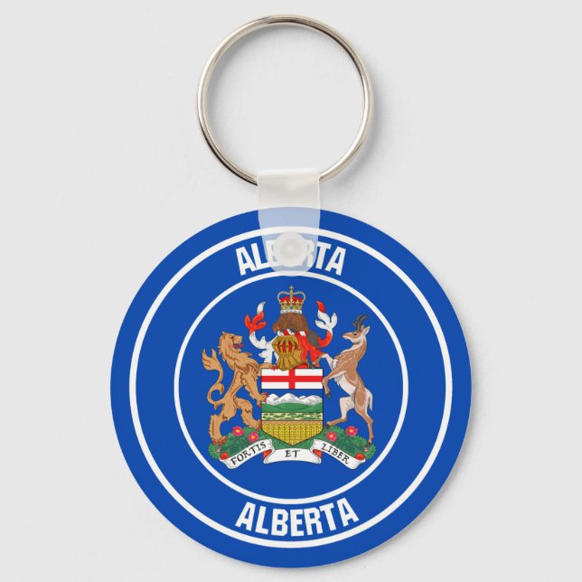 Alberta  Round Emblem Key Ring (Front)