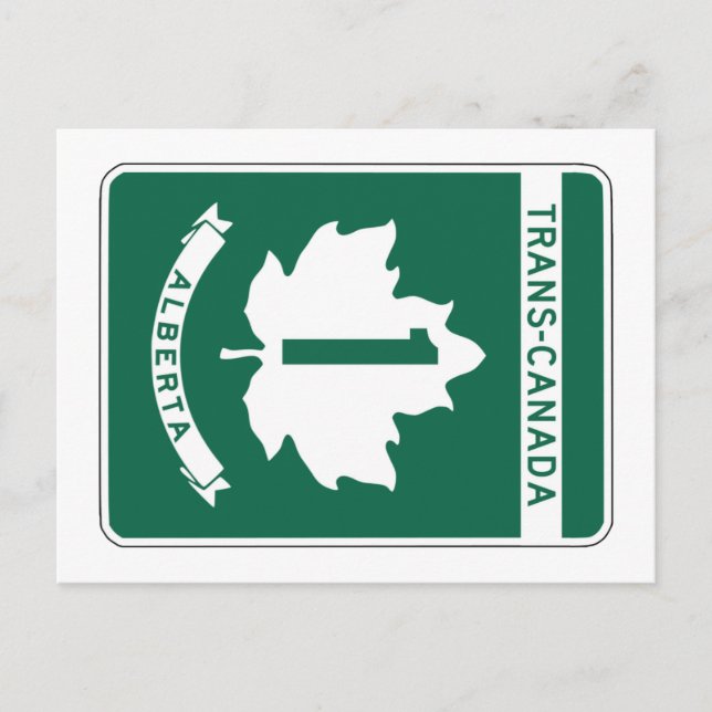 Alberta, Trans-Canada Highway Sign Postcard (Front)