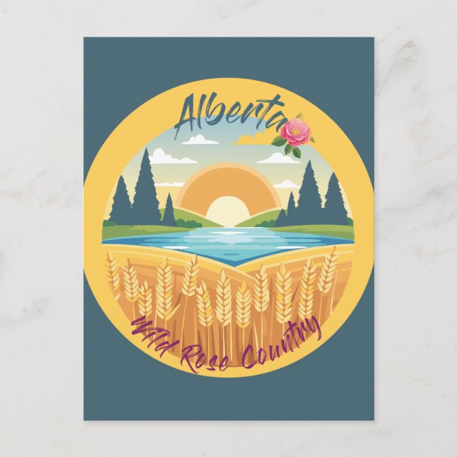 Alberta: Wild Rose Country Postcard (Front)