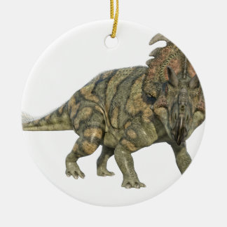 Albertaceratops Dinosaur Looking to the Front Ceramic Tree Decoration