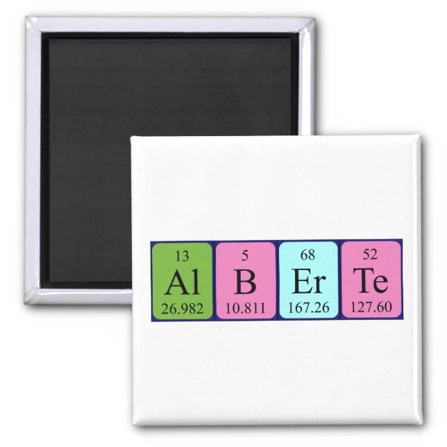 Alberte periodic table name magnet (Front)