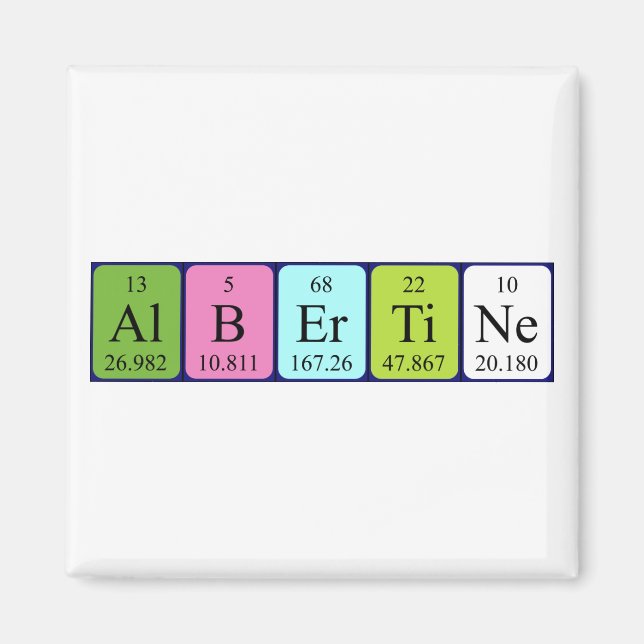 Albertine periodic table name magnet (Front)