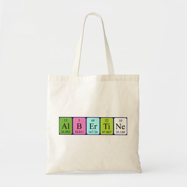 Albertine periodic table name tote bag (Front)